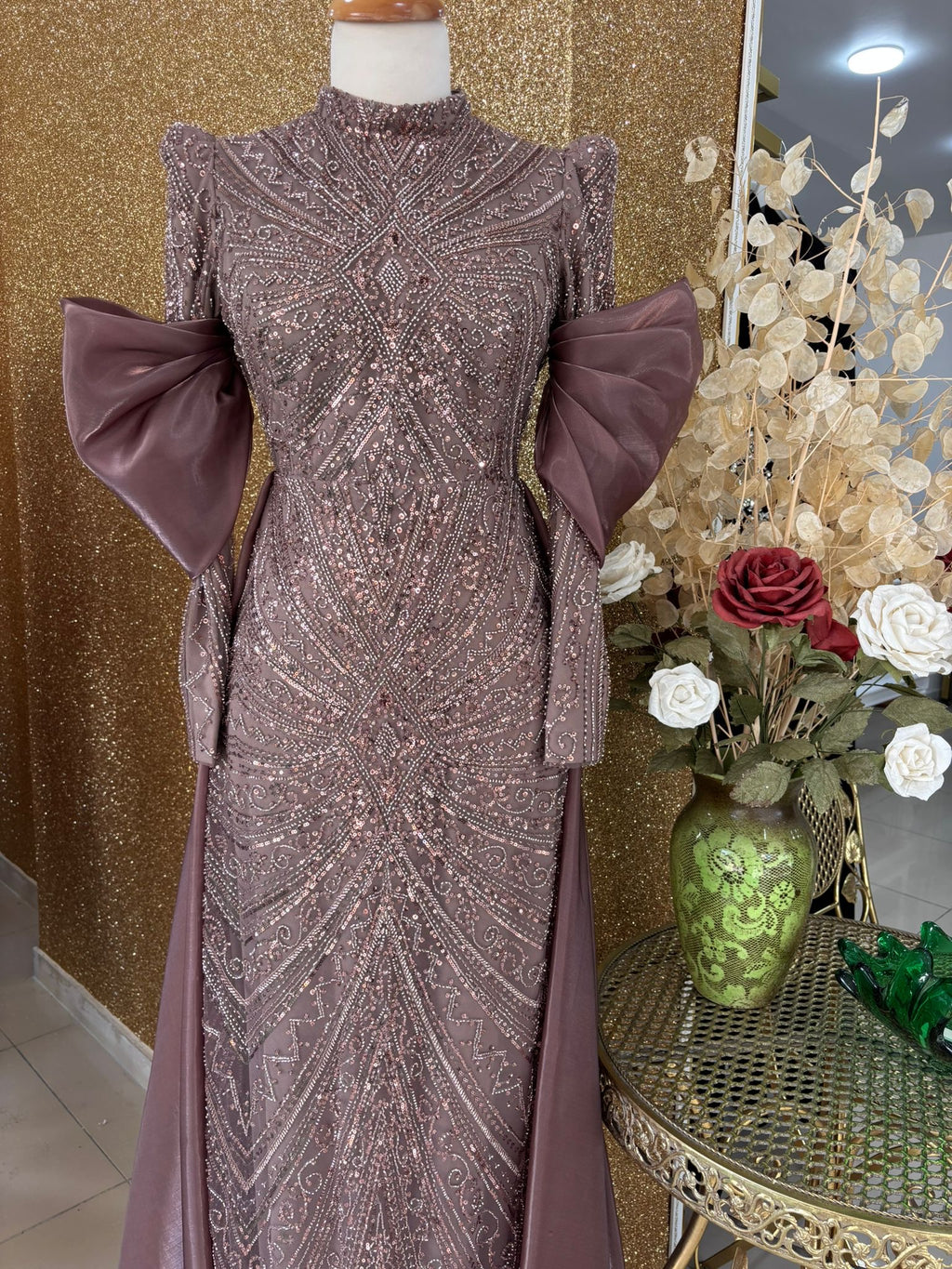 BONCUK İŞLEMELİ ABİYE