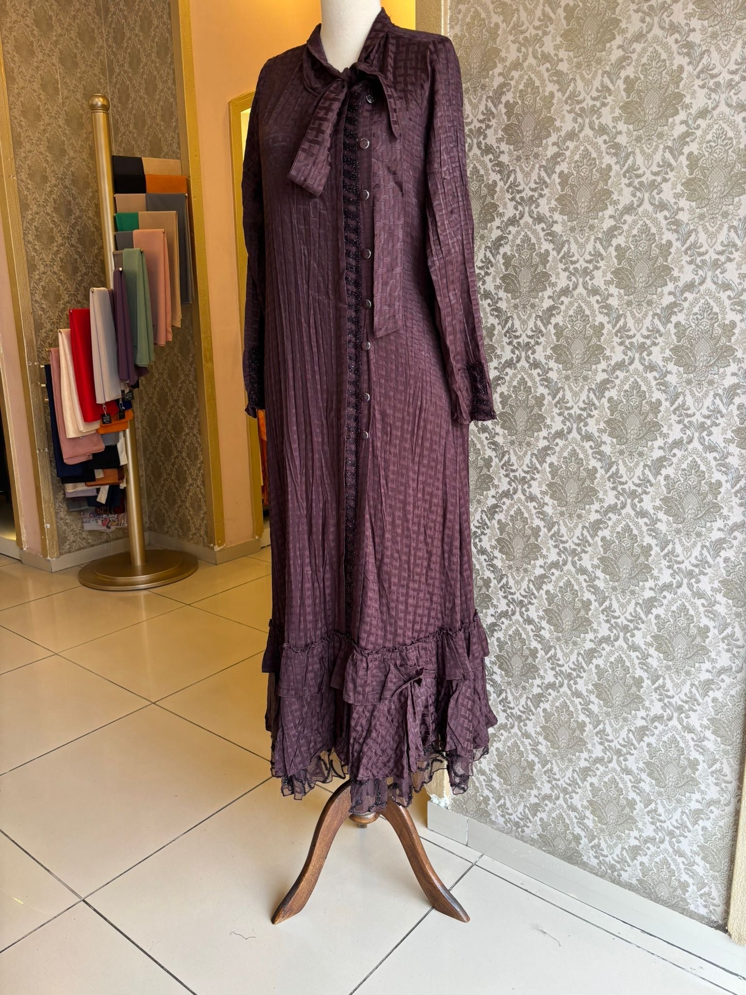 LISSMORE İPEK KUPRA ELBİSE Arz-ı Endam